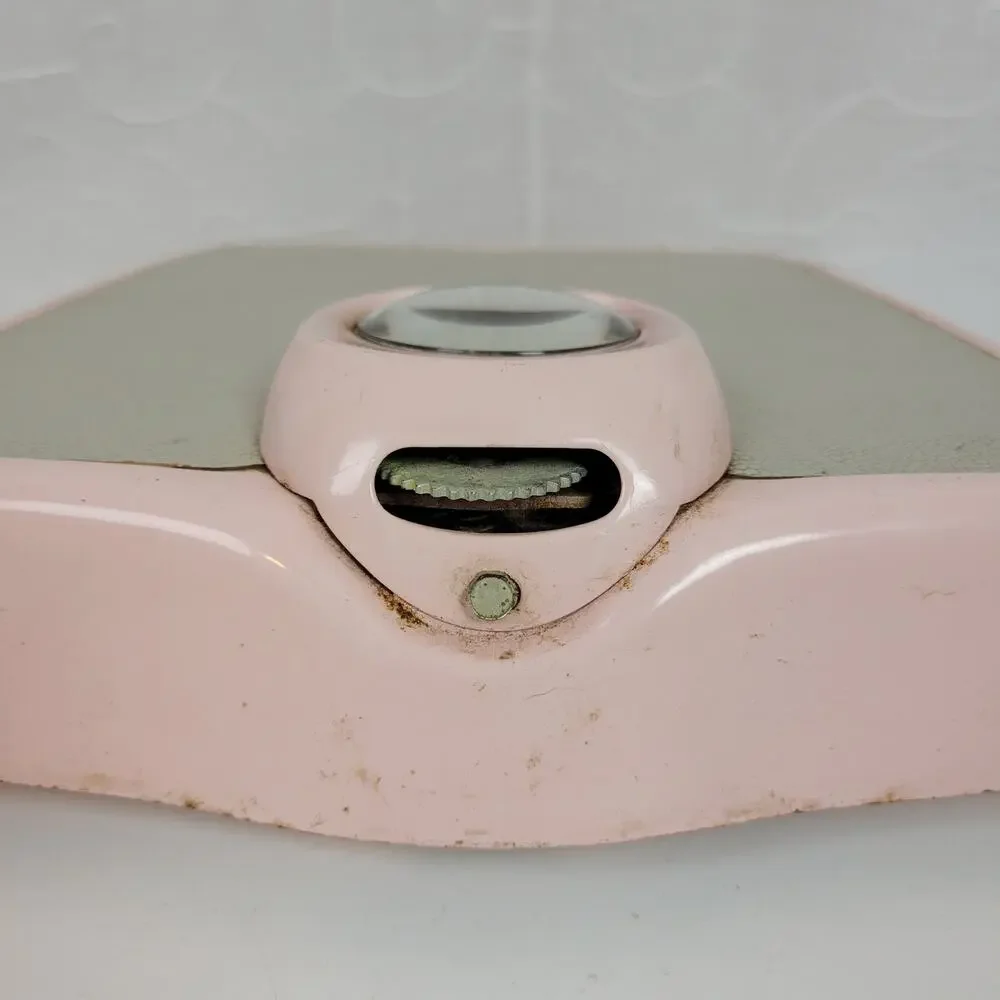Vtg Chatham Bathroom Standing Weighing Scale Gray Pink Industrial Mid Century